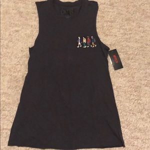 Xs dark gray tank stranger things NWT